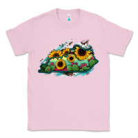 Bubblegum Pink Kentucky map sunflower cactus serape Classic Tee - RanaPortraitStore