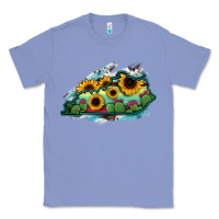Colony Blue Kentucky map sunflower cactus serape Classic Tee - RanaPortraitStore