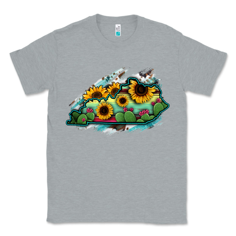 Kentucky Map Sunflower Cactus Serape Classic Tee by RanaPortraitStore | Teevron