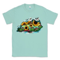 Seafoam Kentucky map sunflower cactus serape Classic Tee - RanaPortraitStore