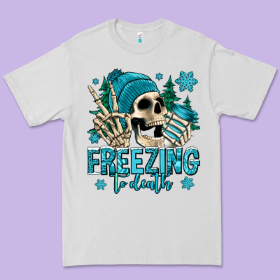 Freezing To Death Winter Skull Premium Tee Designed By Jasminsmagicworld