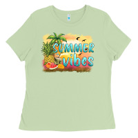 Matcha summer vibes sunset and fruits Ladies Tee - BarkalooDesign