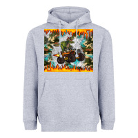 Heather Grey monster truck dinosaur t rex tumbler Heavyweight Hoodie - Artiststas