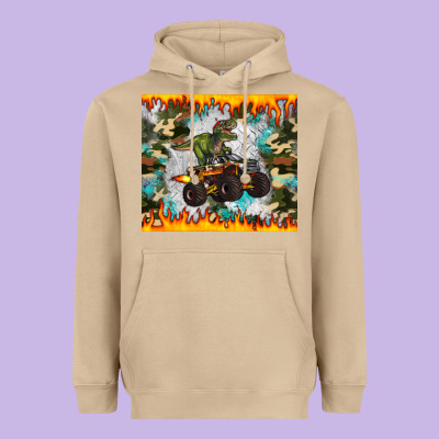 Monster Truck Dinosaur T Rex Tumbler Heavyweight Hoodie Designed By Artiststas