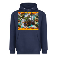 Navy monster truck dinosaur t rex tumbler Heavyweight Hoodie - Artiststas