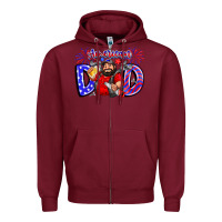 Burgundy american dod Zipper Hoodie - CowhideDigitalArt