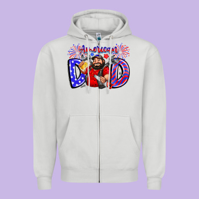 American Dod Zipper Hoodie Designed By Cowhidedigitalart