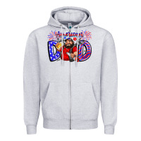 Heather Grey american dod Zipper Hoodie - CowhideDigitalArt