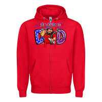 Red american dod Zipper Hoodie - CowhideDigitalArt