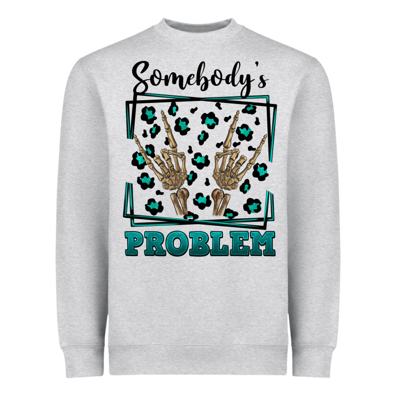 Somebody's Problem Hand Skeleton Heavyweight Sweatshirt by FaDigitalArtStudio | Teevron