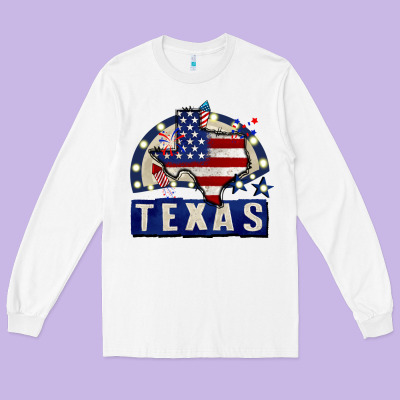 Texas 4th Of July Long Sleeve Tee Designed By Cowgirlartshop