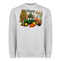 Heather Grey Happy Fall Y'all Heavyweight Sweatshirt - BundleAndBundleShop