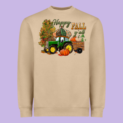 Happy Fall Y'all Heavyweight Sweatshirt Designed By Bundleandbundleshop