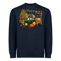 Navy Happy Fall Y'all Heavyweight Sweatshirt - BundleAndBundleShop