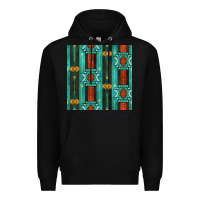 Black native american aztec seamless pattern 5 Premium Hoodie - BundleAndBundleShop