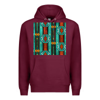 Burgundy native american aztec seamless pattern 5 Premium Hoodie - BundleAndBundleShop