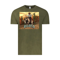 Vintage Olive Rodeo Cowboy bullfighter western 20oz skinny Vintage Tee - HowdyJamesFarm