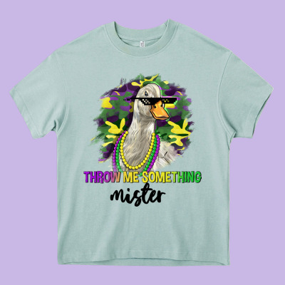 Throw Me Something Mister Heavy Core Tee Designed By Lillyallendesigns