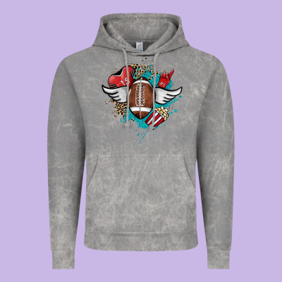 Football Ball Leopard Glitter Vintage Hoodie Designed By Howdyjamesfarm