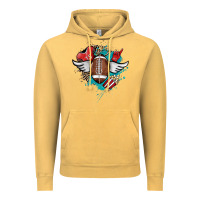 Vintage Mustard Football ball leopard glitter Vintage Hoodie - HowdyJamesFarm