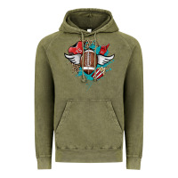 Vintage Olive Football ball leopard glitter Vintage Hoodie - HowdyJamesFarm