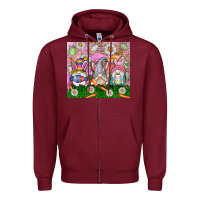 Burgundy easter gnome Zipper Hoodie - CowhideDigitalArt