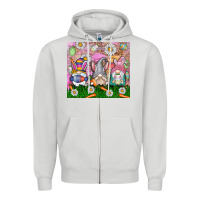 Dove Grey easter gnome Zipper Hoodie - CowhideDigitalArt