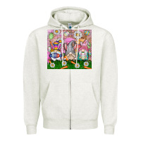Oatmeal Heather easter gnome Zipper Hoodie - CowhideDigitalArt