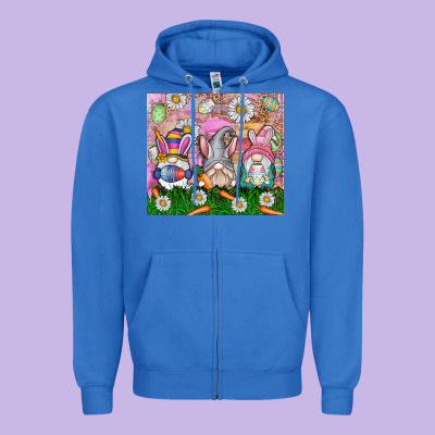 Easter Gnome Zipper Hoodie Designed By Cowhidedigitalart