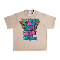 French Oak THE THUNDER ROLLS AND THE LIGHTNIN’ STRİKES Urban Heavy Tee - JahusDesignShop
