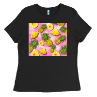 Black pink pineapple Ladies Tee - BarkalooDesign