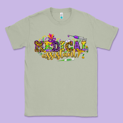 Ma Medical Assistant Mardi Gras Classic Tee Designed By Nancycooperartshop