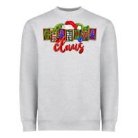 Heather Grey Christmas Grandpa Claus Heavyweight Sweatshirt - FaDigitalArtStudio
