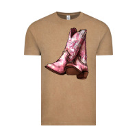 Vintage Coffee Cowgirl boots Vintage Tee - HowdyJamesFarm