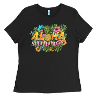 Black aloha summer Ladies Tee - BarkalooDesign