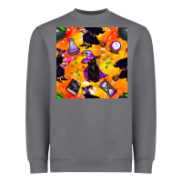 Storm halloween cat and witch seamless pattern Heavyweight Sweatshirt - BundleAndBundleShop
