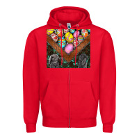 Red easter Zipper Hoodie - CowhideDigitalArt