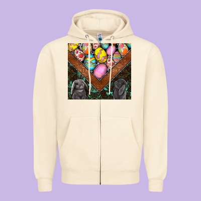 Easter Zipper Hoodie Designed By Cowhidedigitalart