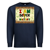 Navy i am black history Premium Sweatshirt - Artiststas