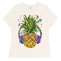 Bone pineapple with headphone Ladies Tee - BarkalooDesign