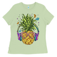 Matcha pineapple with headphone Ladies Tee - BarkalooDesign