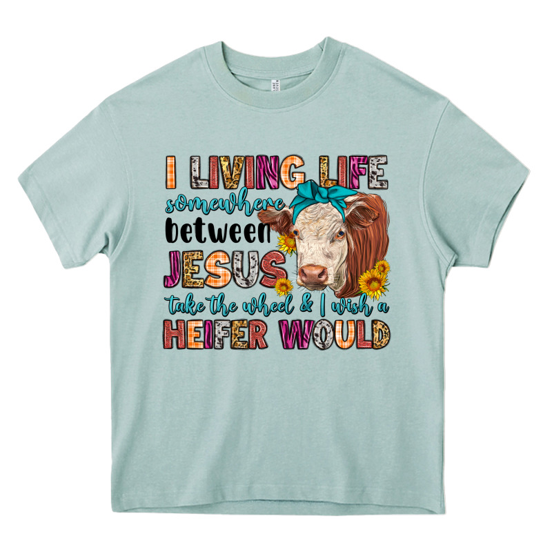I Living Life Somewhere Between Jesus Take The Whe Heavy Core Tee by LillyAllenDesigns | Teevron