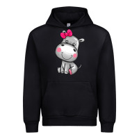 Black cute hippopotamus Urban Hoodie - AdoDesignShop