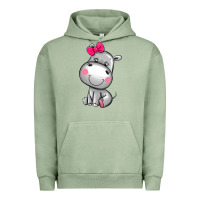 Pigment Oil Green cute hippopotamus Urban Hoodie - AdoDesignShop