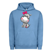 Pigment Pebble Blue cute hippopotamus Urban Hoodie - AdoDesignShop