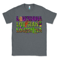 Charcoal Heather Louisiana Mardi Gras Classic Tee - NancyCooperArtShop