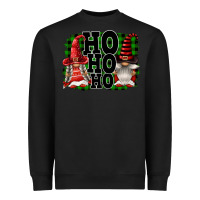 Black Ho Ho Ho Christmas Gnomes Heavyweight Sweatshirt - FaDigitalArtStudio