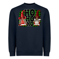 Navy Ho Ho Ho Christmas Gnomes Heavyweight Sweatshirt - FaDigitalArtStudio