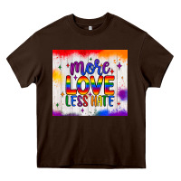 Chocolate Brown more love less hate tumbler Heavy Core Tee - JahusDesignShop