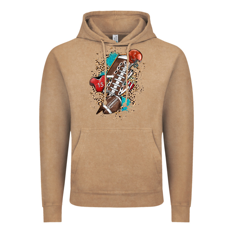 Football Lightning Bolt Leopard Vintage Hoodie by HowdyJamesFarm | Teevron